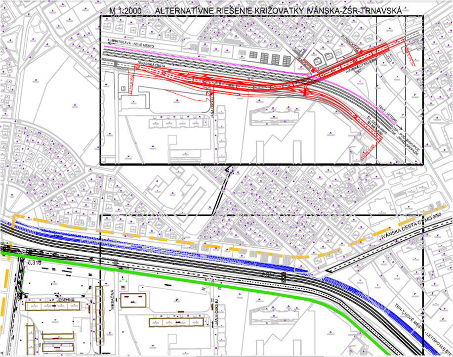 Dve varianty riešenia železničného priecestia na Ivánskej ceste