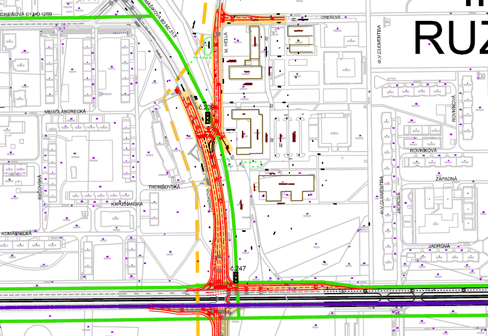 Križovatka M.Hella - Tomašikova - Ružinovská