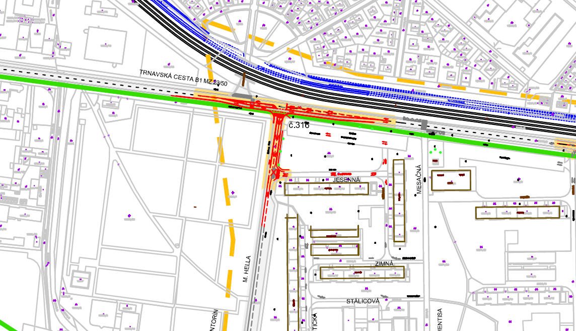 Križovatka M.Hella - Trnavská cesta